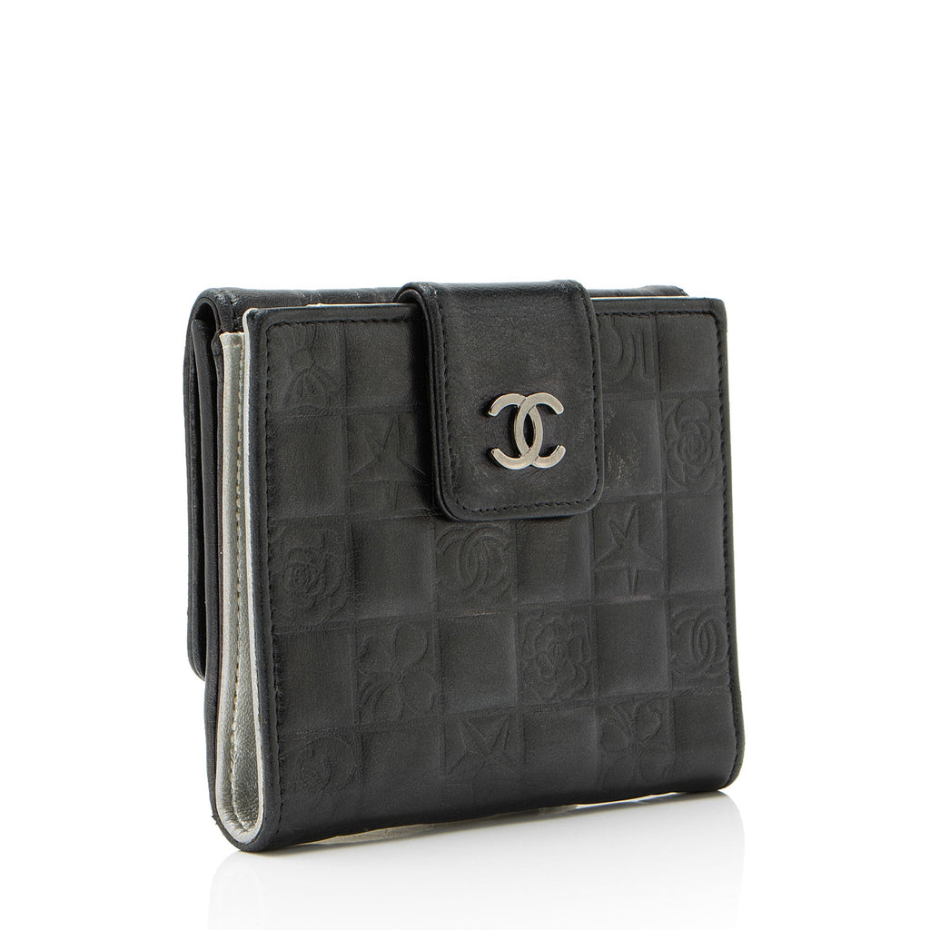 Chanel Vintage Embossed Lambskin Lucky Symbols French Purse Wallet
