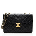 Chanel Vintage Lambskin XL Maxi Single Flap Shoulder Bag