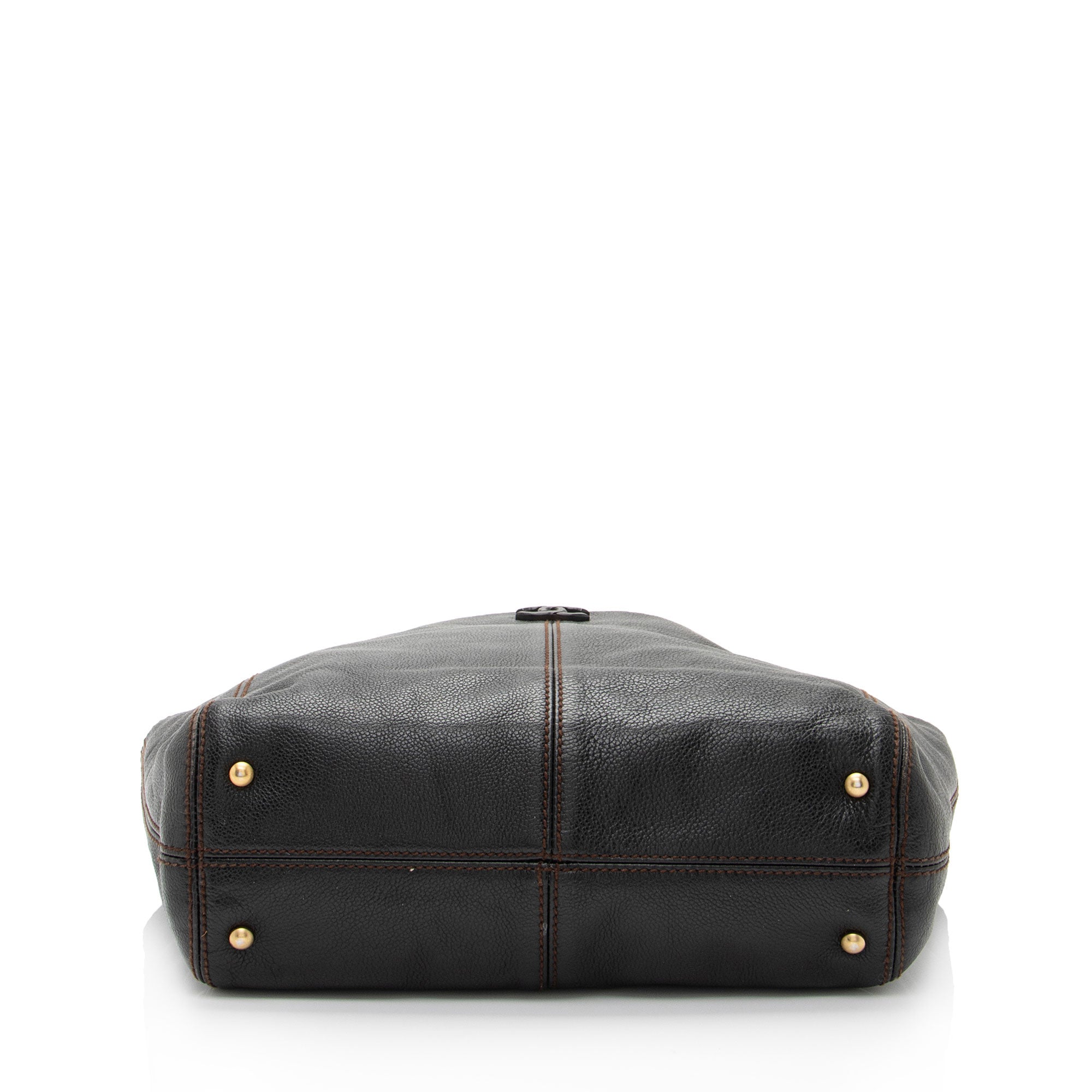 Chanel Vintage Leather Wood Chain Tote (SHF-bz2XaF)