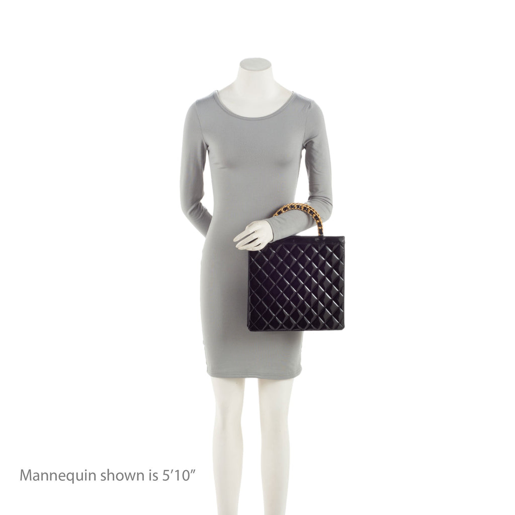 Chanel Vintage Patent Leather Chain Handle Tote (SHF-GLm7W1)