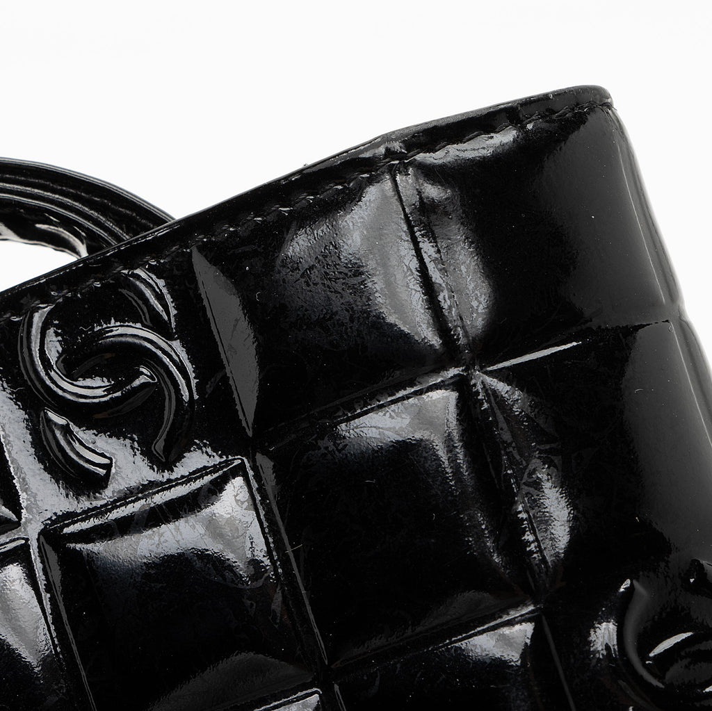 Chanel Vintage Patent Leather Chocolate Bar Wallet (SHF-22754)