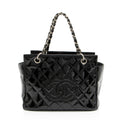 Chanel Vintage Patent Leather Timeless CC Petite Tote