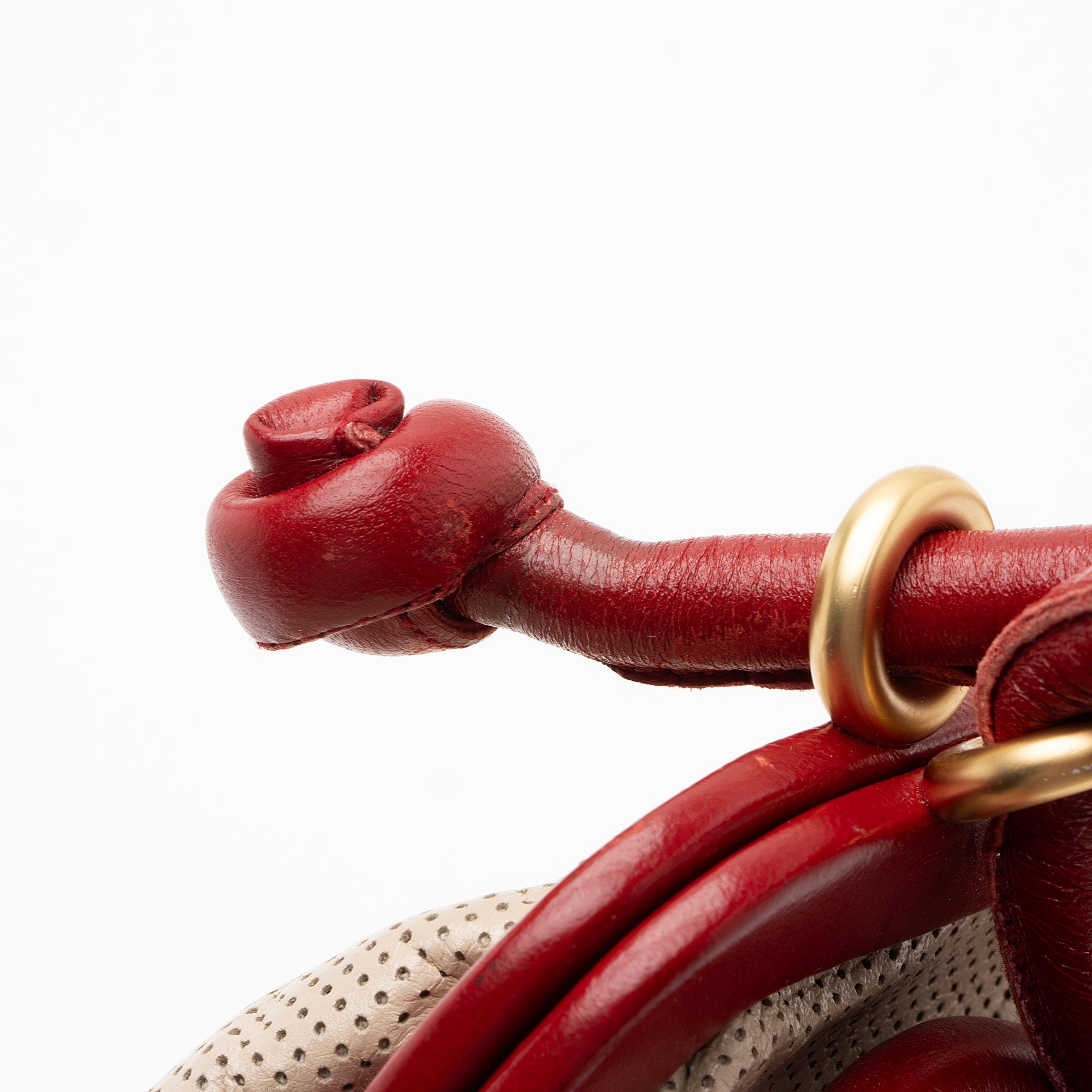 Chanel Vintage Perforated Leather Kiss Lock Shoulder Bag