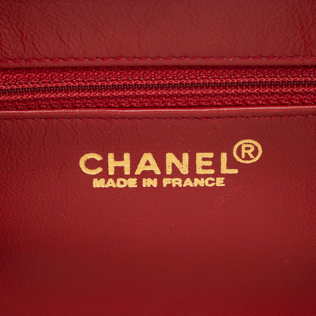 Chanel Vintage Perforated Leather Kiss Lock Shoulder Bag