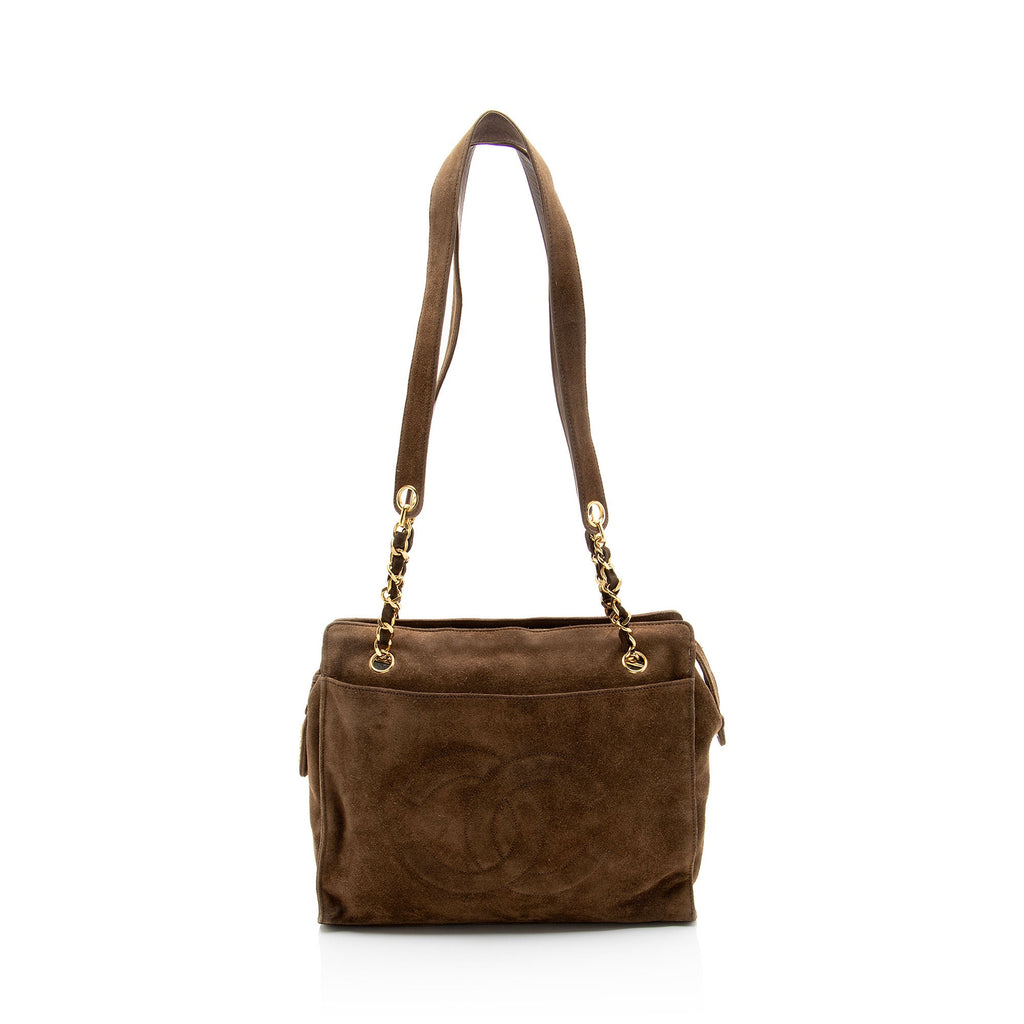 Chanel Vintage Suede Timeless Chain Tote