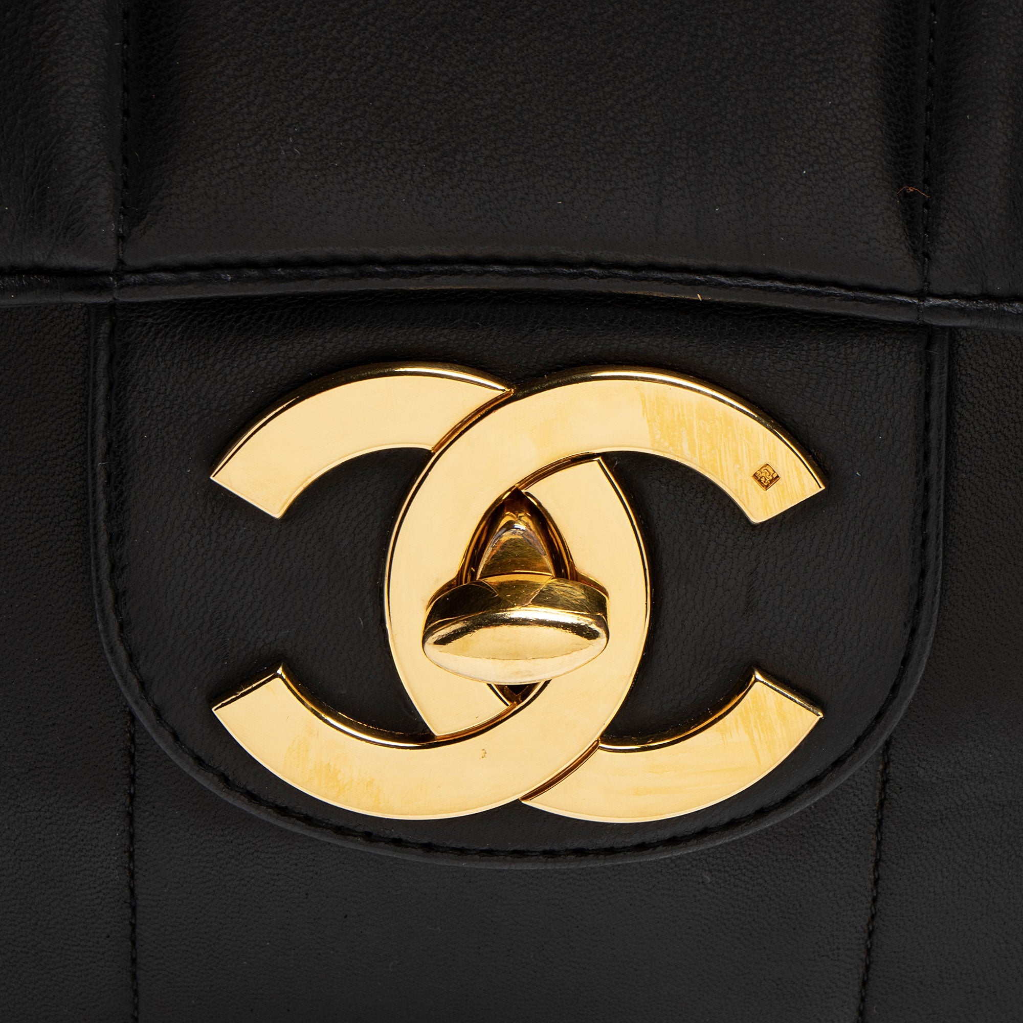 Chanel Vintage Vertical Quilted Lambskin XL Jumbo Single Flap Bag
