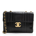 Chanel Vintage Vertical Quilted Lambskin XL Jumbo Single Flap Bag