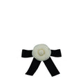 Chanel Bicolor CC Camellia Flower Bow Hair Clip
