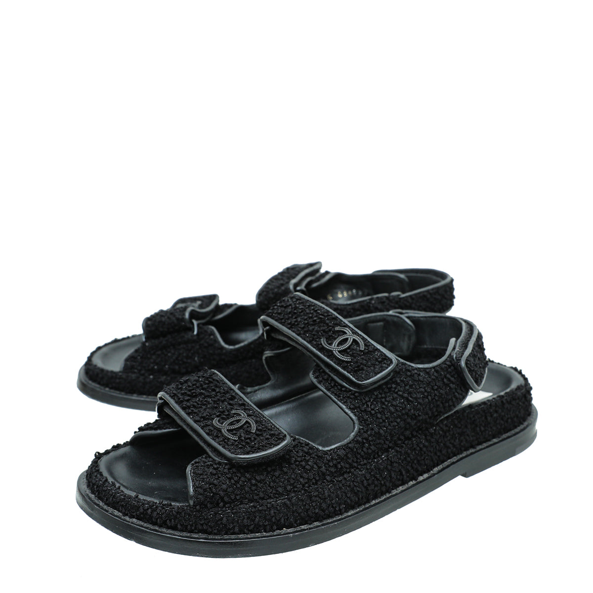 Chanel Black CC Knitted Sandal 36.5