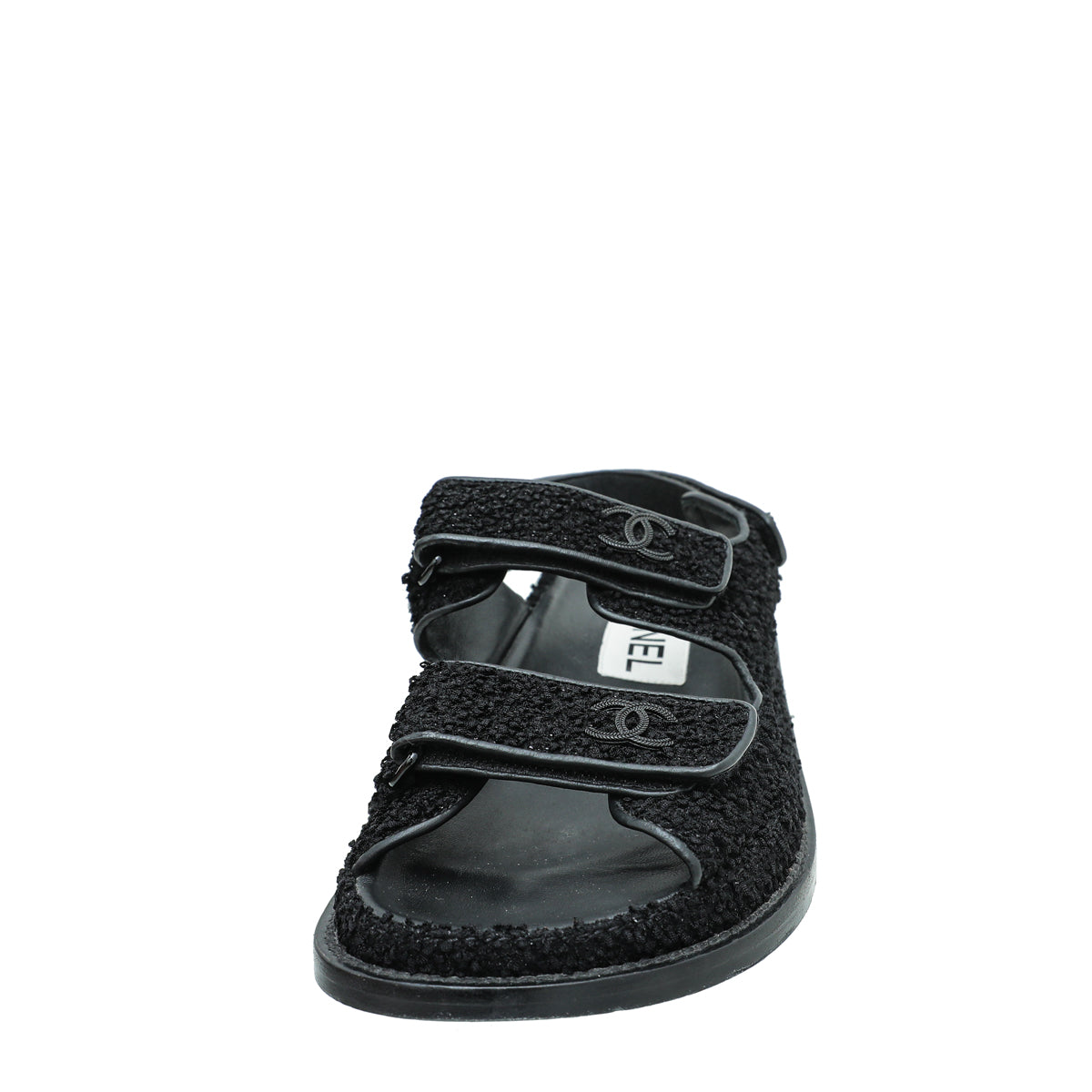 Chanel Black CC Knitted Sandal 36.5