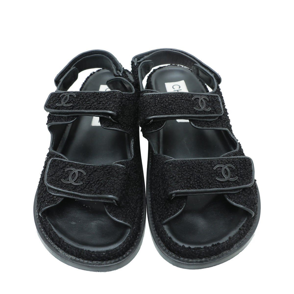 Chanel Black CC Knitted Sandal 36.5