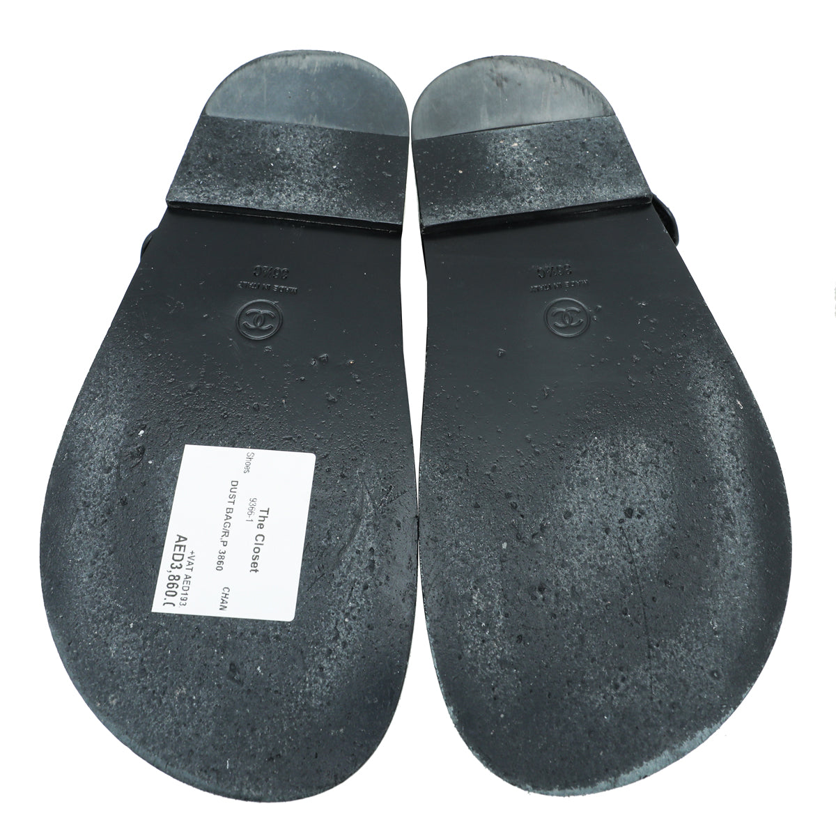 Chanel Black CC Knitted Sandal 36.5