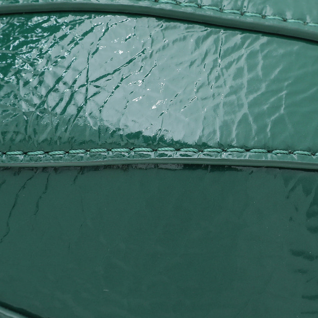 Chanel Green Patent Crumpled CC Droplet Hobo Bag