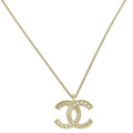 Chanel Gold CC Pearl Pendant Necklace