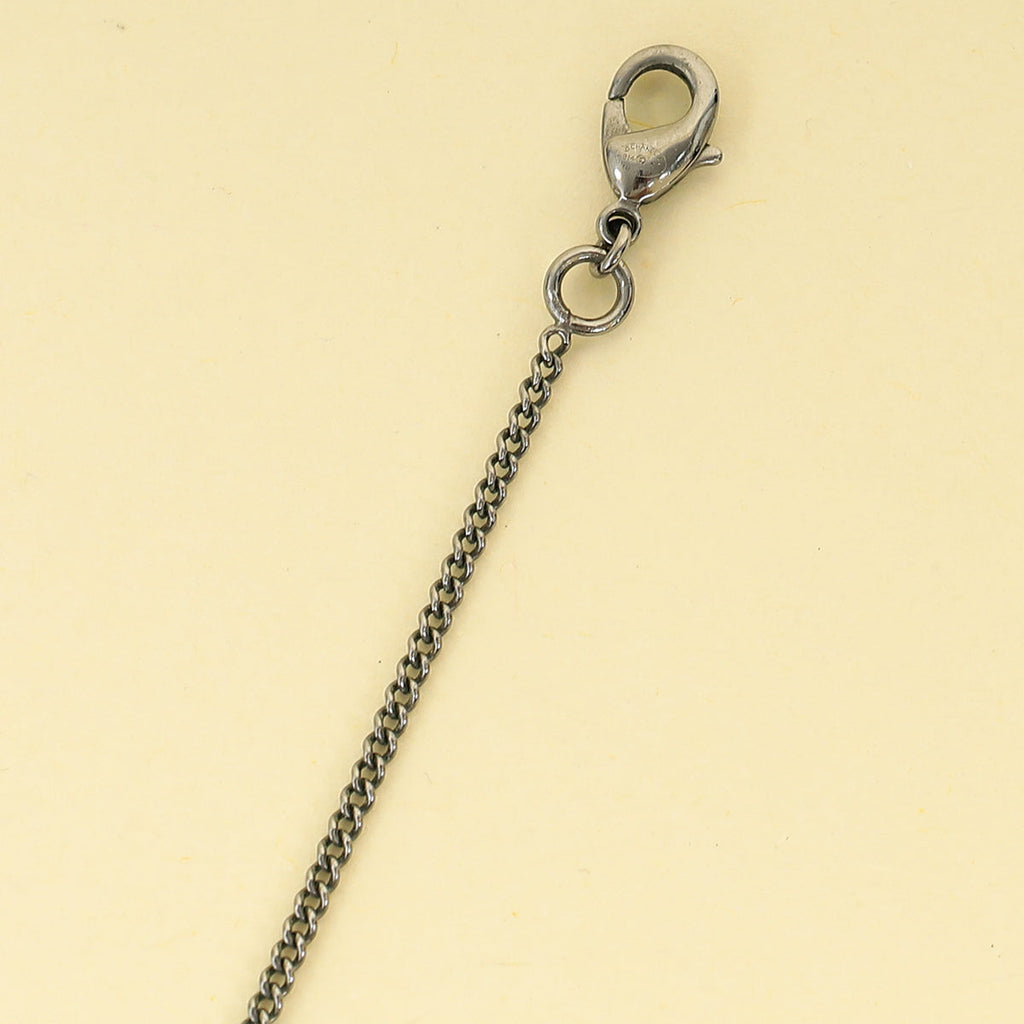 Chanel Black CC Enamel Pearl Drop Chain Necklace