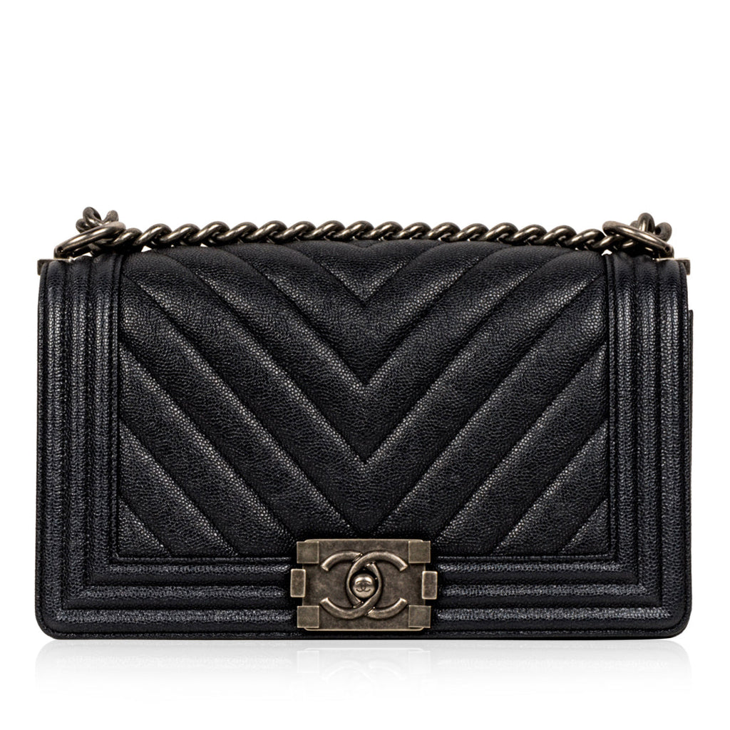 Chanel Chevron Boy Bag - Medium