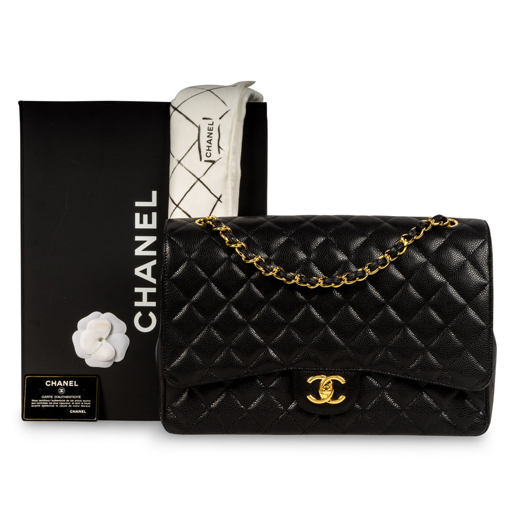 Chanel Classic Flap Bag Maxi - Caviar - Black - GHW