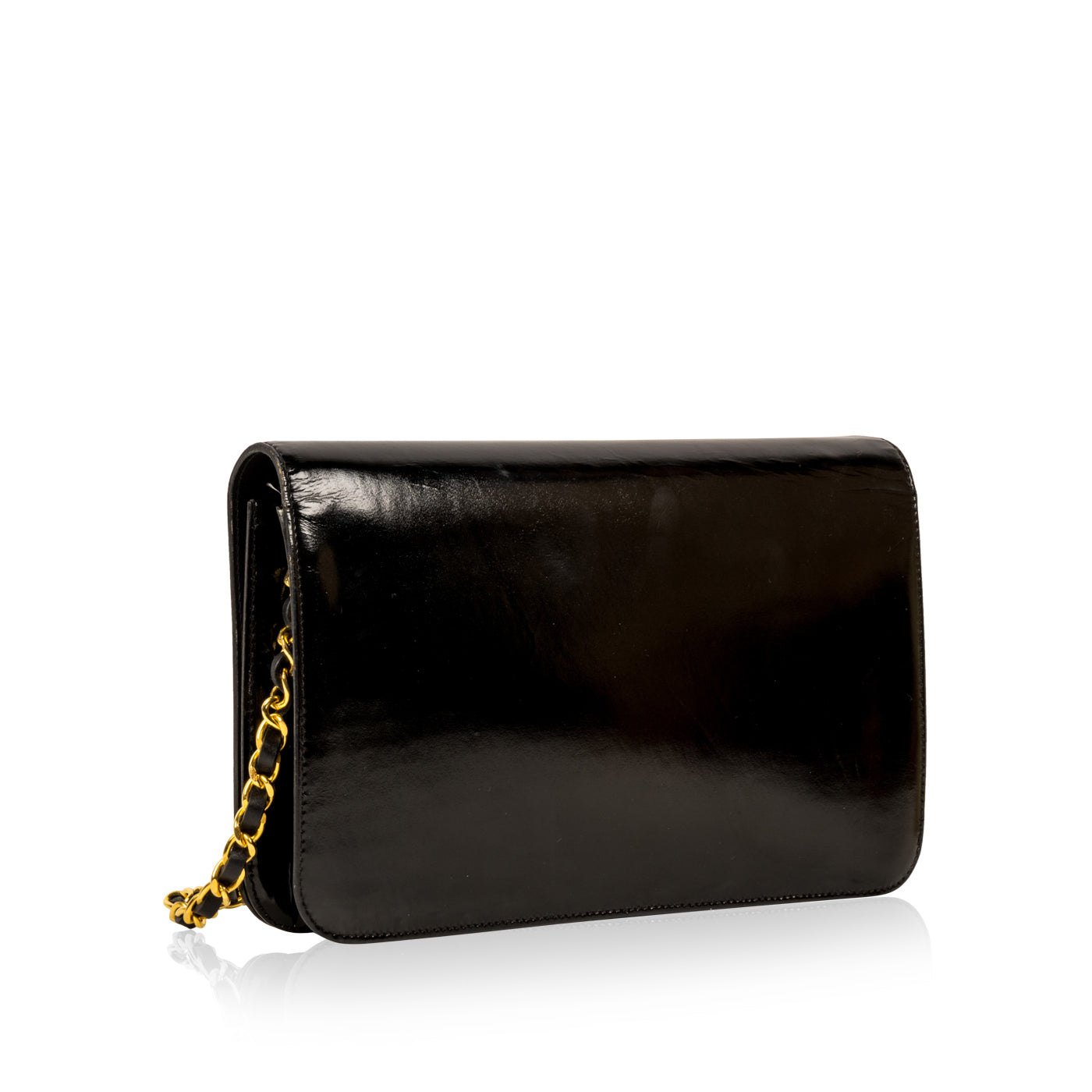 Chanel Vintage Flap Bag - Black - Patent