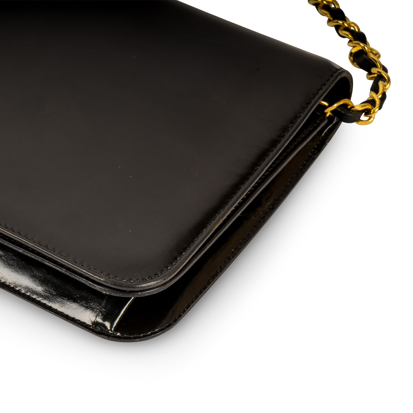 Chanel Vintage Flap Bag - Black - Patent