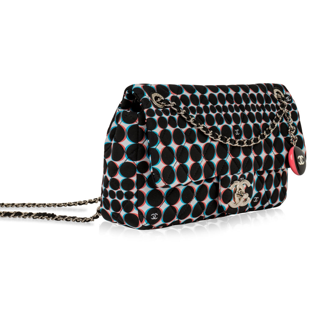 Chanel Polka-Dot Nylon Flap Bag