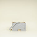 Chanel Pale Grey Le Boy Medium Flap Bag