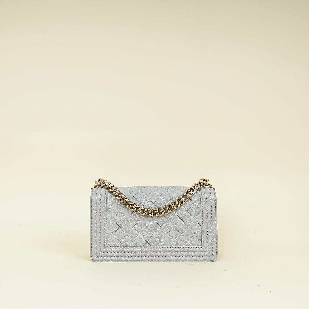 Chanel Pale Grey Le Boy Medium Flap Bag