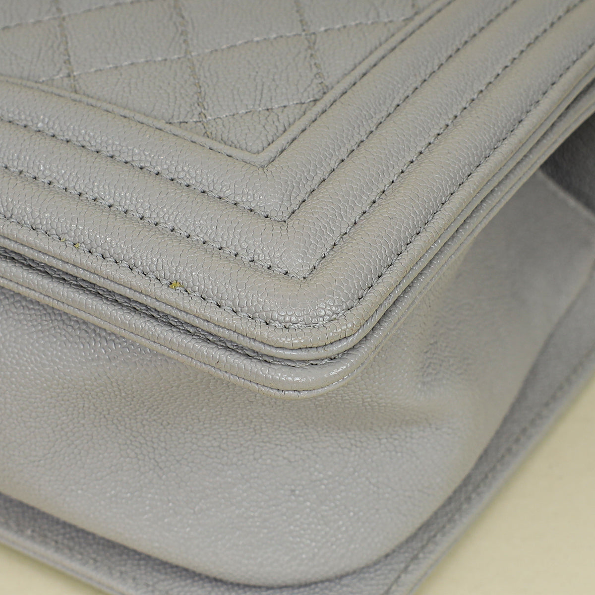 Chanel Pale Grey Le Boy Medium Flap Bag