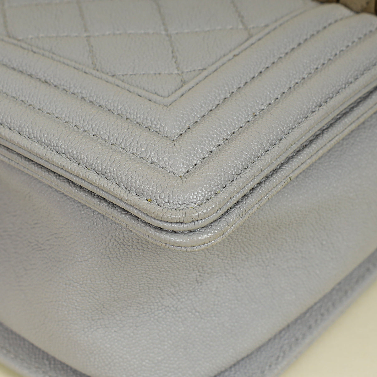 Chanel Pale Grey Le Boy Medium Flap Bag