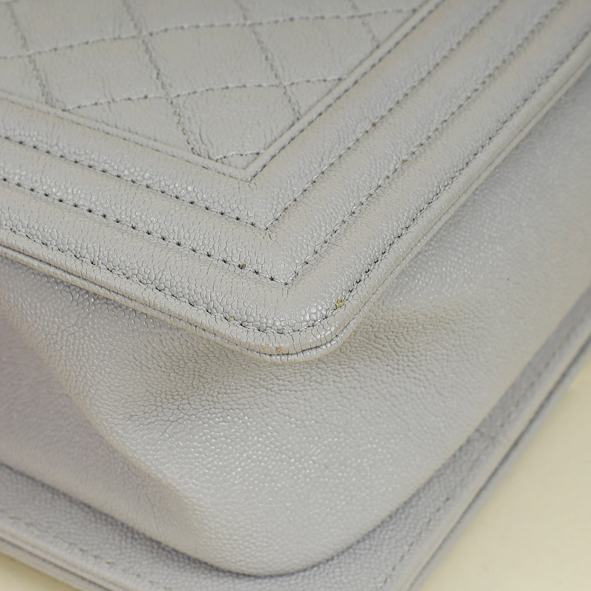 Chanel Pale Grey Le Boy Medium Flap Bag