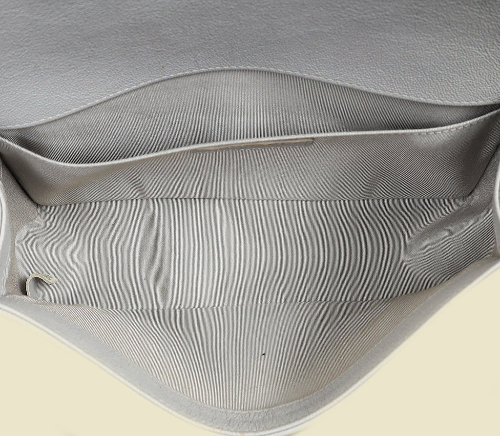 Chanel Pale Grey Le Boy Medium Flap Bag