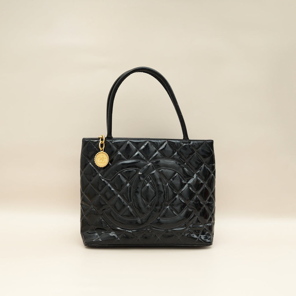 Chanel Black CC Vintage Cambon Tote Bag