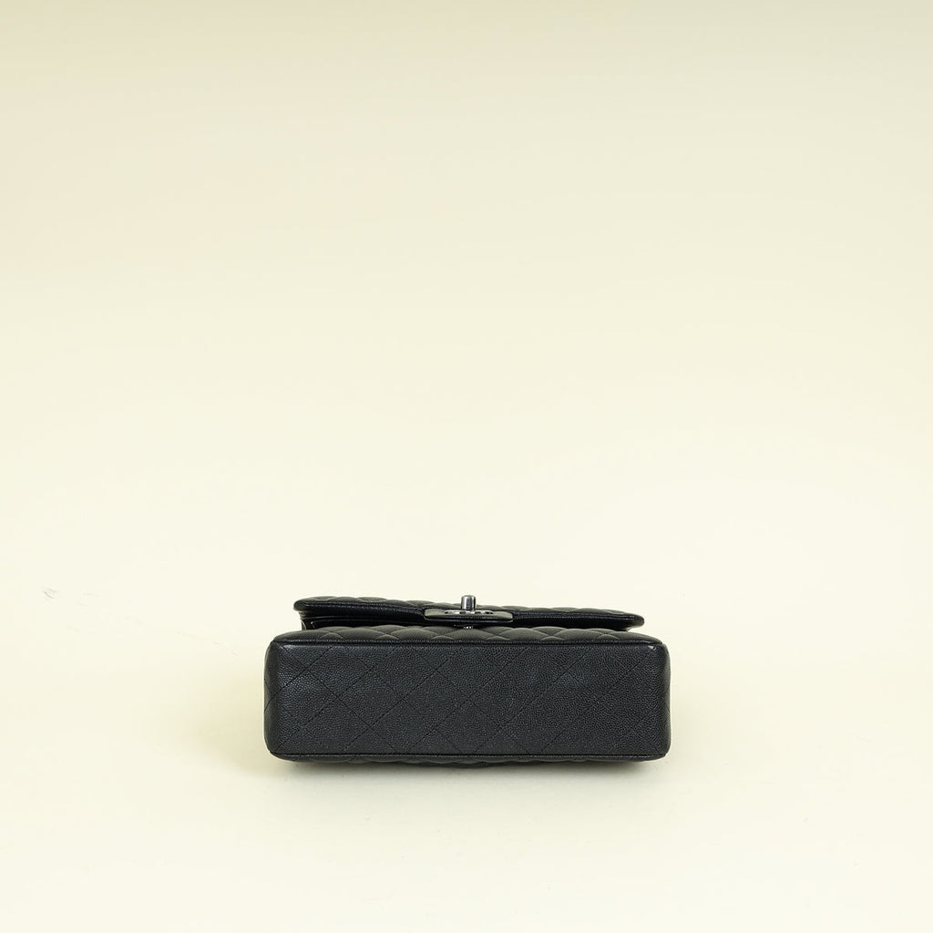 Chanel Black CC Classic Metallic Double Flap Small Bag