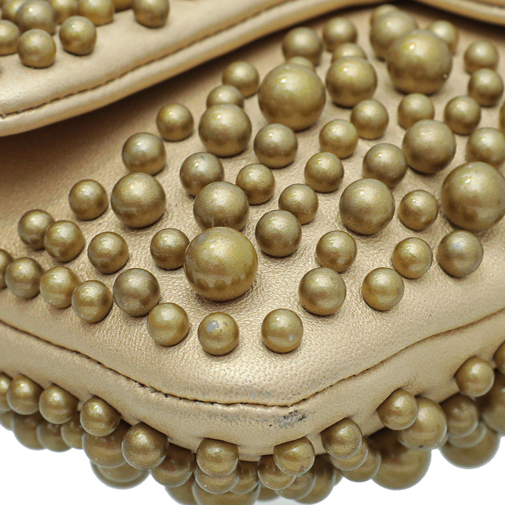Chanel Metallic Gold Paris-Dubai Pearly Flap Wallet on Chain