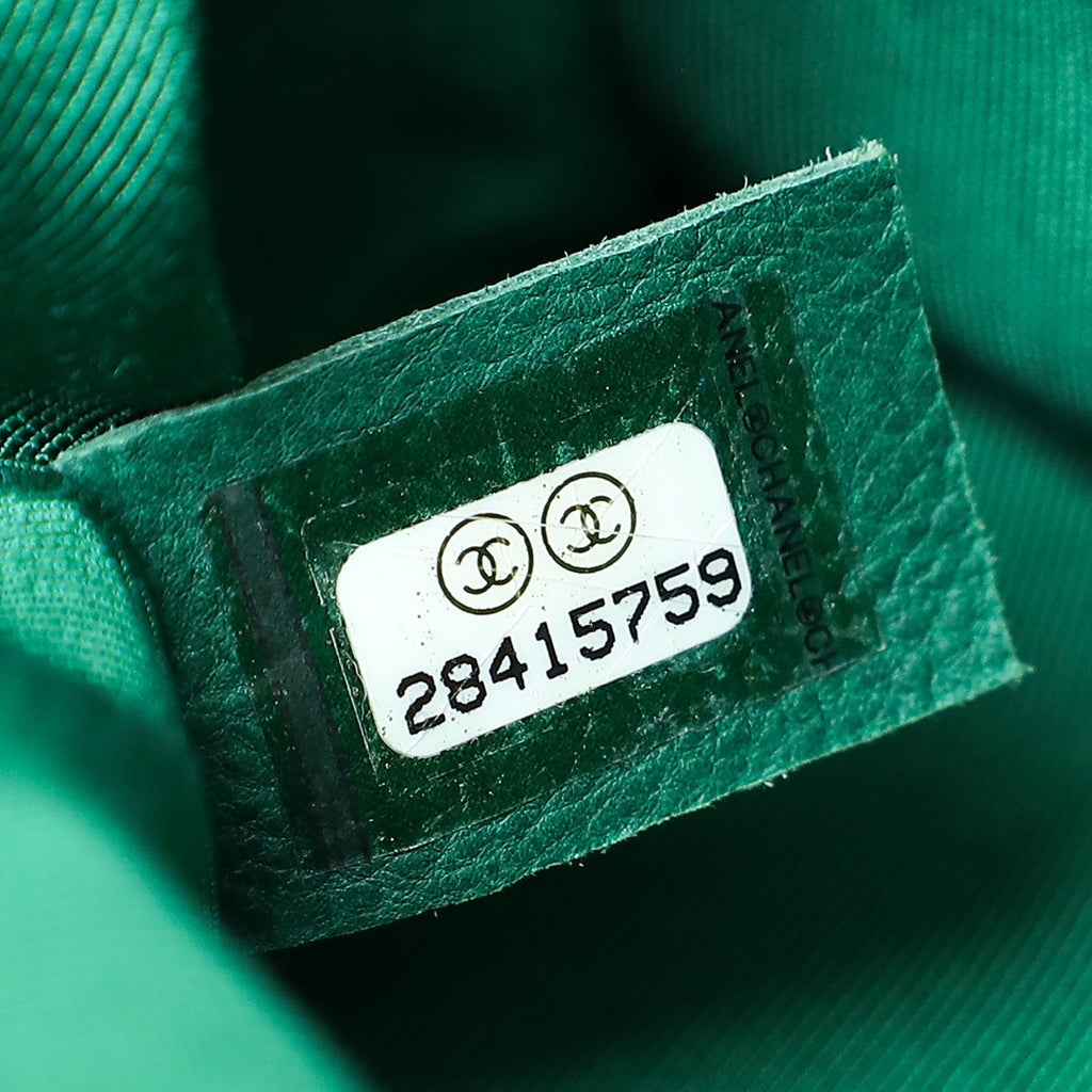 Chanel Green Chevron Le Boy Medium Bag