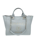 Chanel Grey CC Deauville Studded Medium Tote Bag
