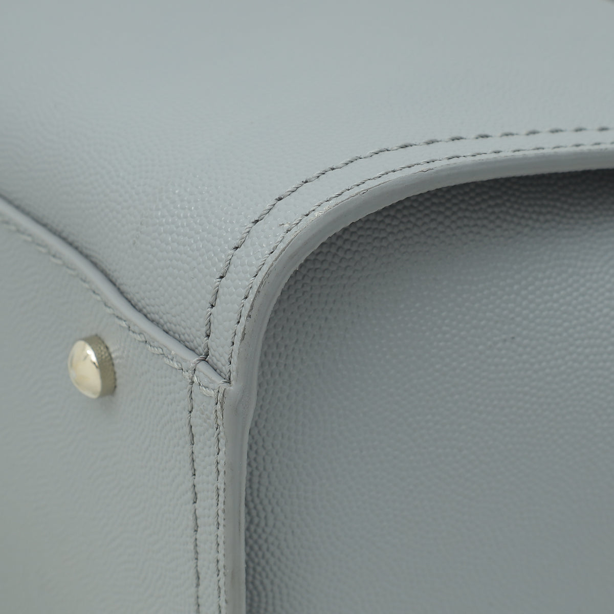 Chanel Grey CC Deauville Studded Medium Tote Bag