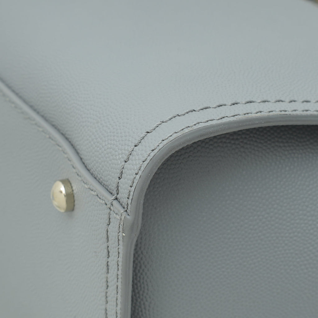 Chanel Grey CC Deauville Studded Medium Tote Bag