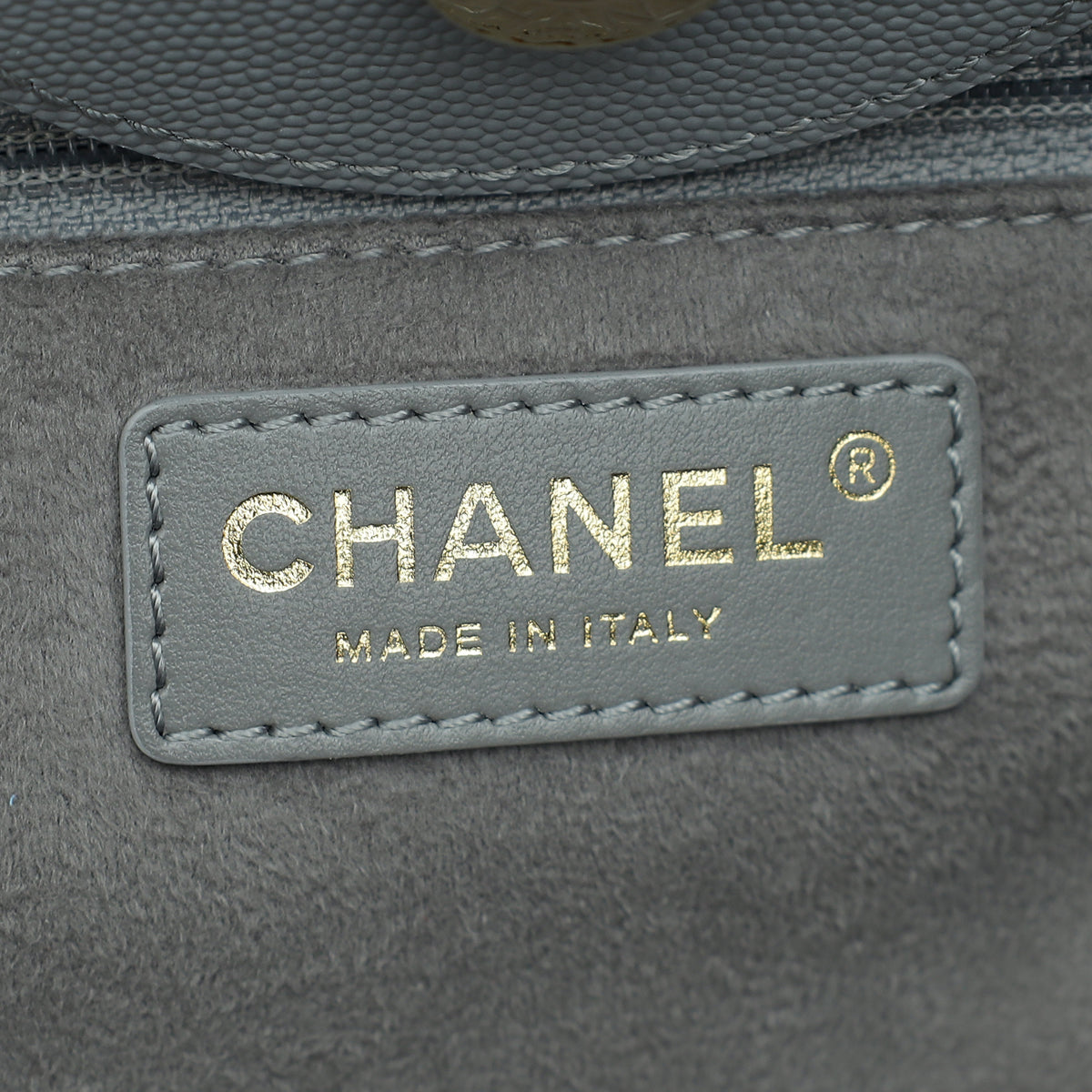 Chanel Grey CC Deauville Studded Medium Tote Bag