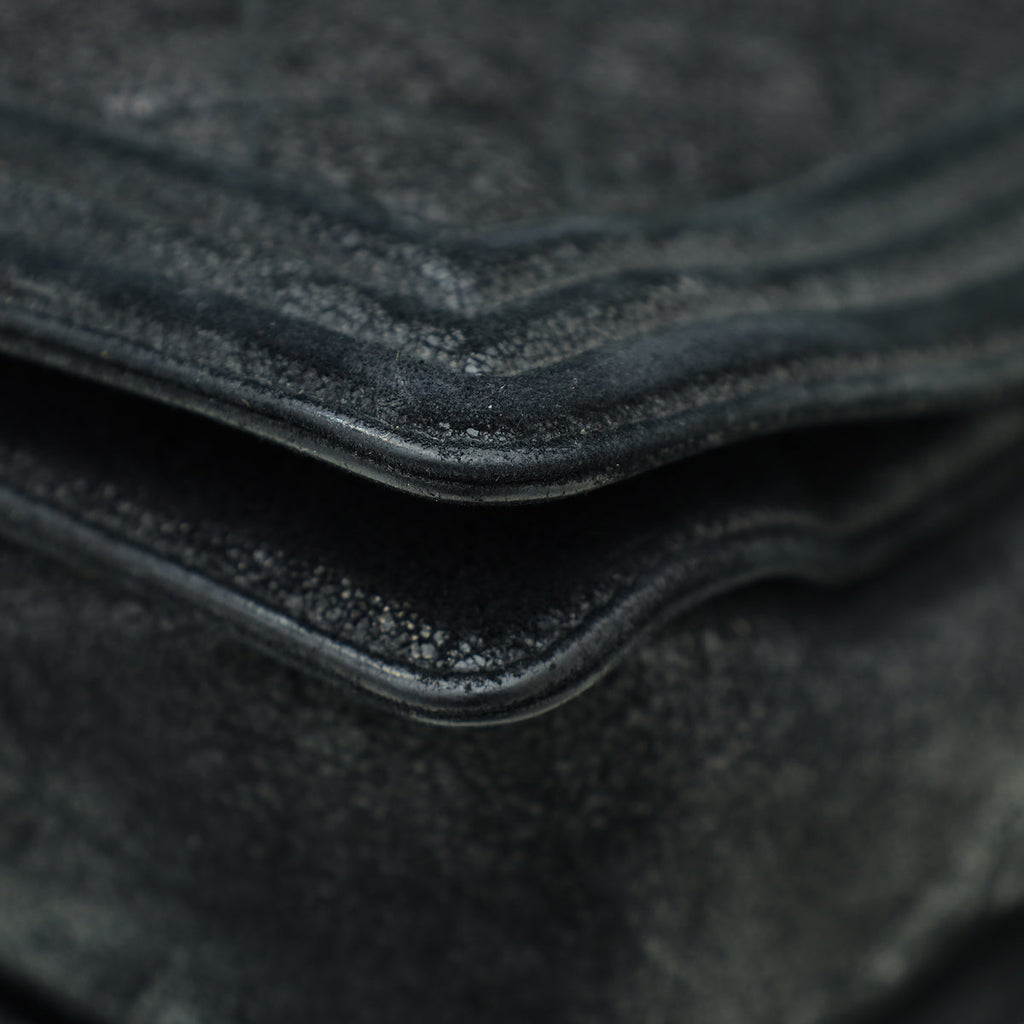 Chanel Black Goatskin Quilted Medium Gentle Boy Flap Bag