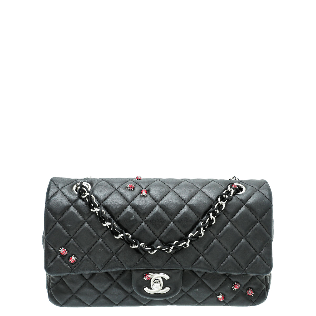 Chanel Black CC Ladybug Flap Medium Bag