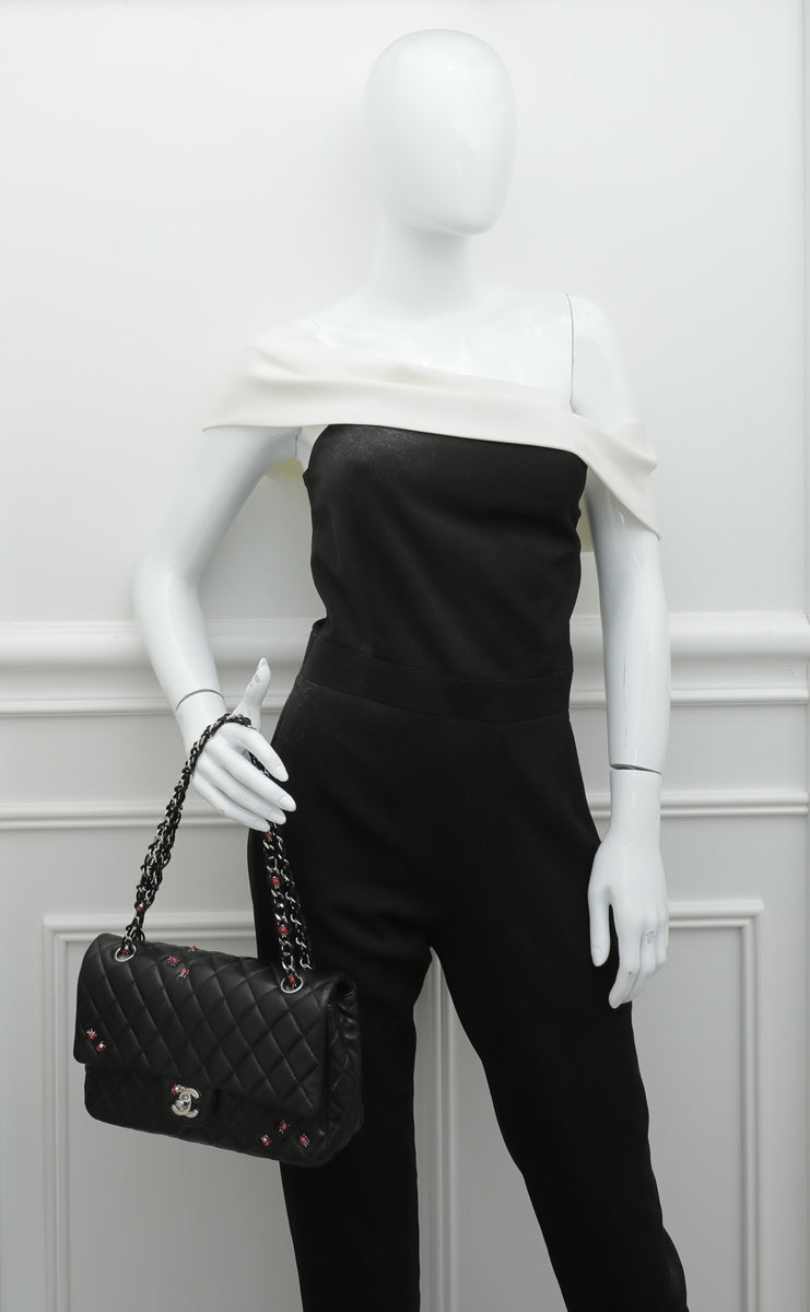 Chanel Black CC Ladybug Flap Medium Bag
