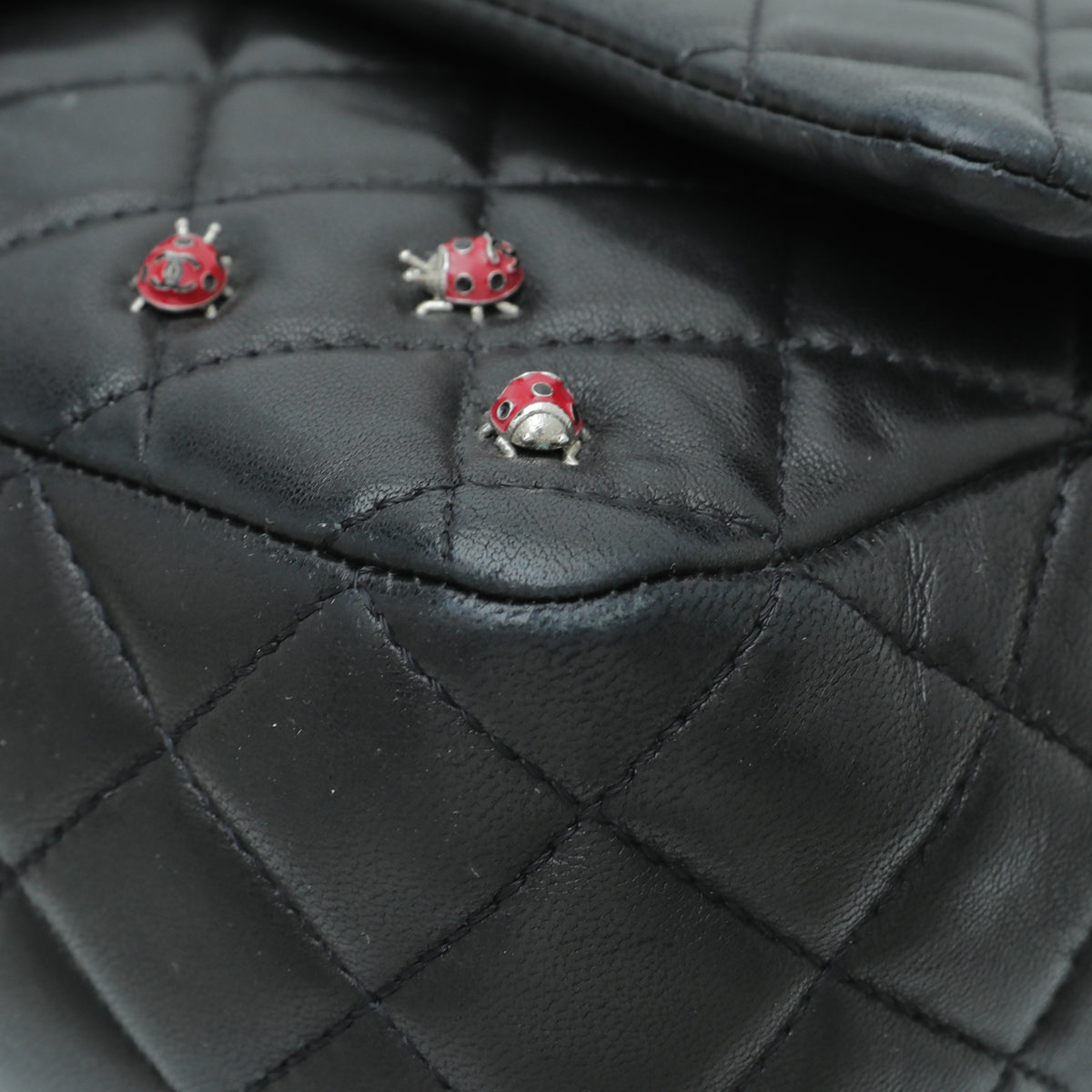 Chanel Black CC Ladybug Flap Medium Bag
