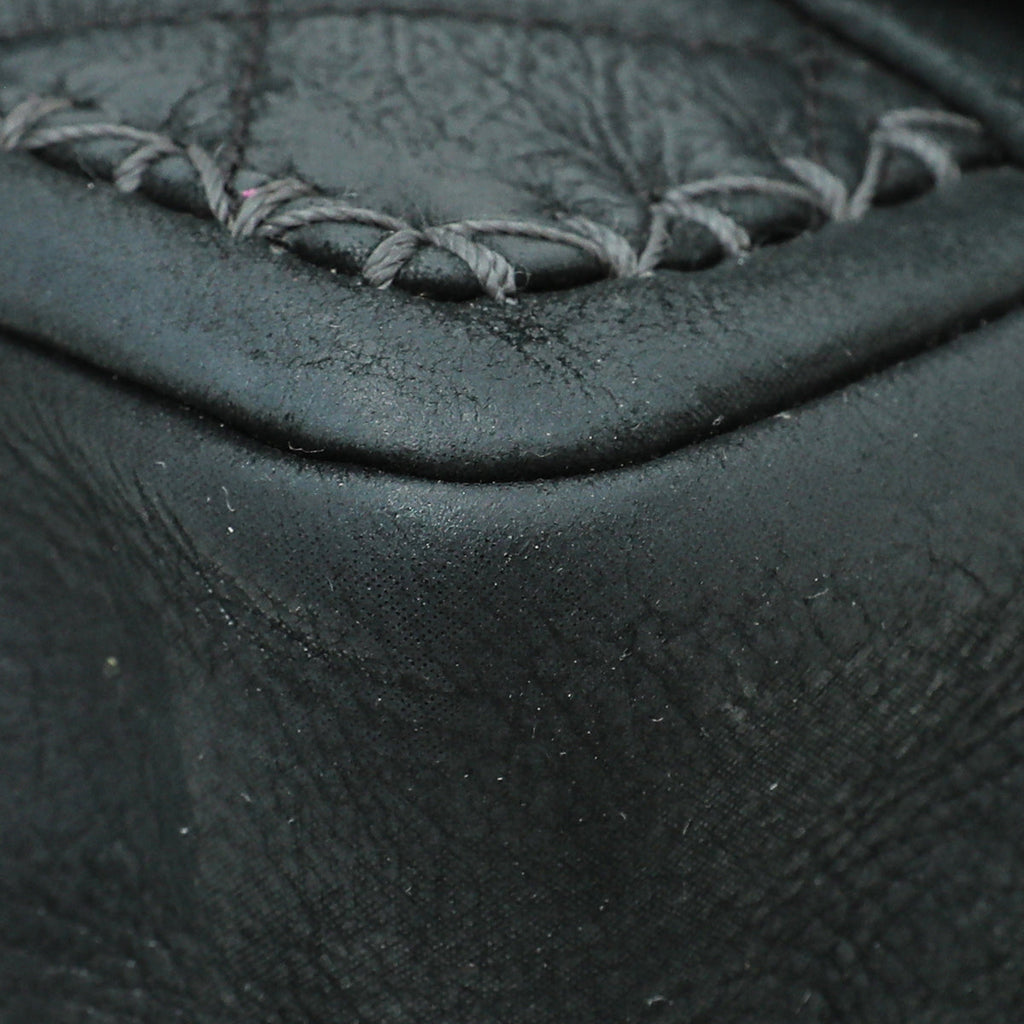 Chanel Black CC Mini Square Nubuck Stitch Bag