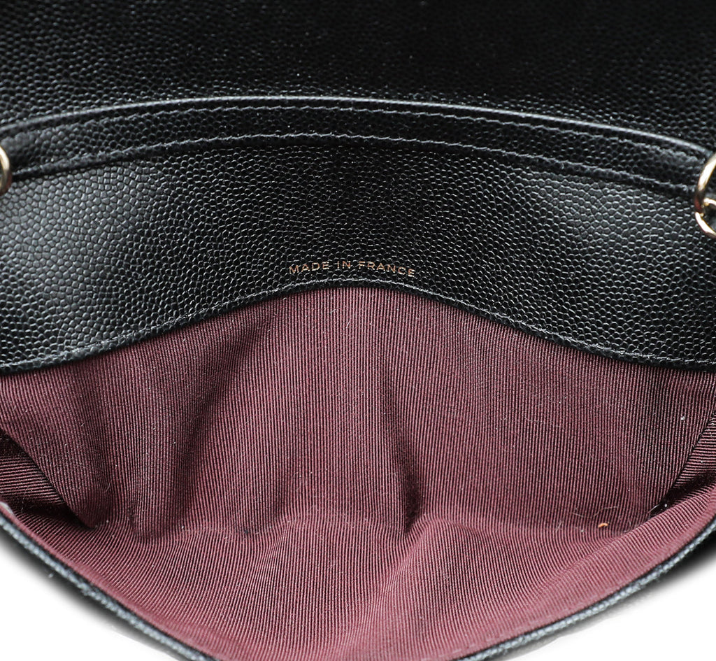 Chanel Black CC Glasses Case With Chain