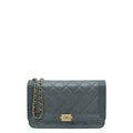 Chanel Metallic Graphite Le Boy Wallet On Chain