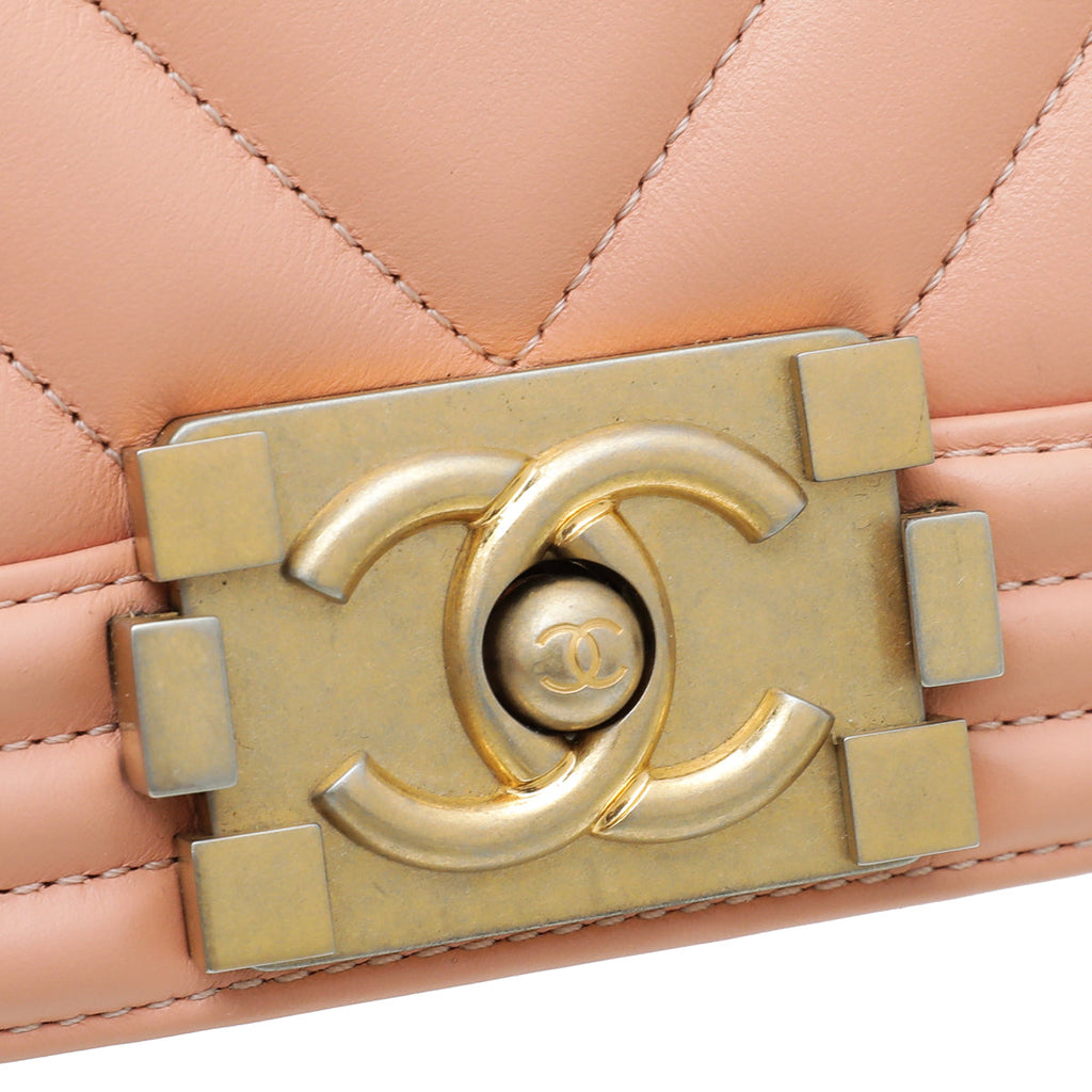 Chanel Light Peach Le Boy Small Flap Bag