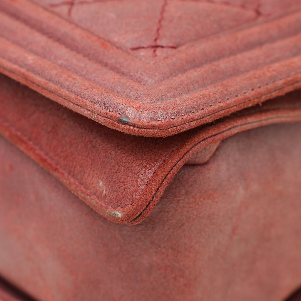 Chanel Burgundy Le Boy Nubuck XL Flap Bag