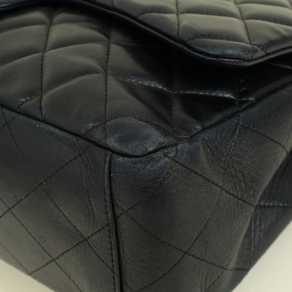 Chanel Black CC Classic Single Flap Maxi Bag