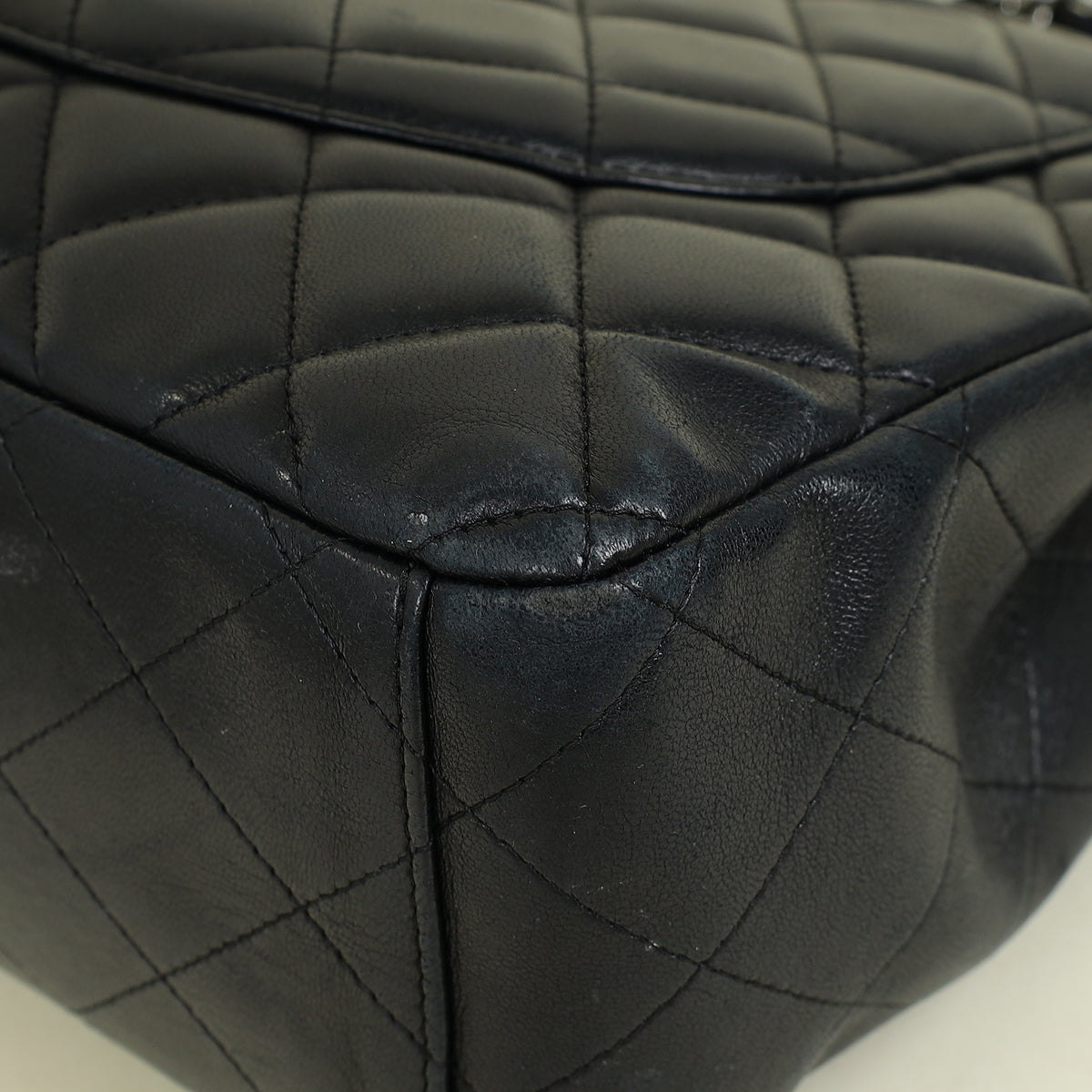 Chanel Black CC Classic Single Flap Maxi Bag