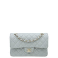 Chanel Grey CC Classic Double Flap Medium Bag
